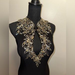 Black & gold beaded sequin dress